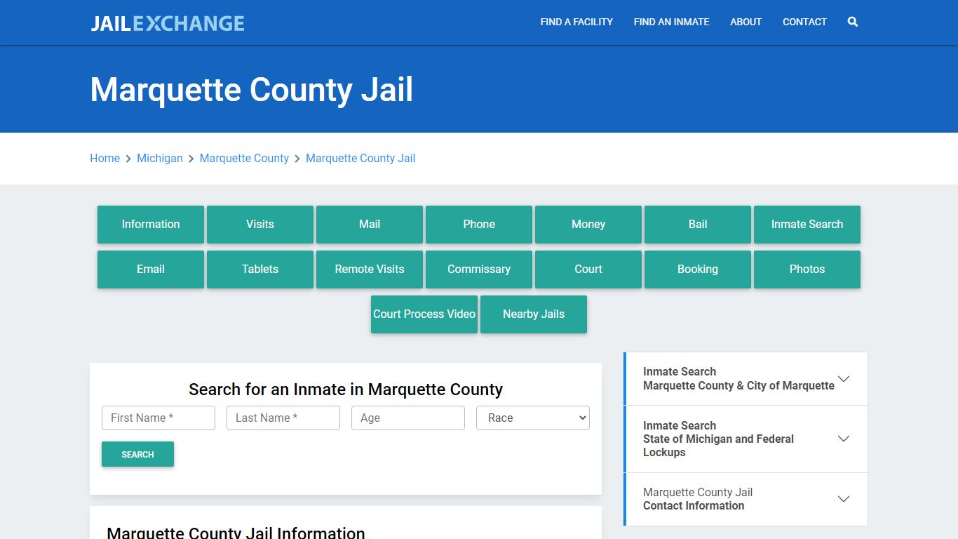 Marquette County Jail Roster Lookup, MI, Inmate Search